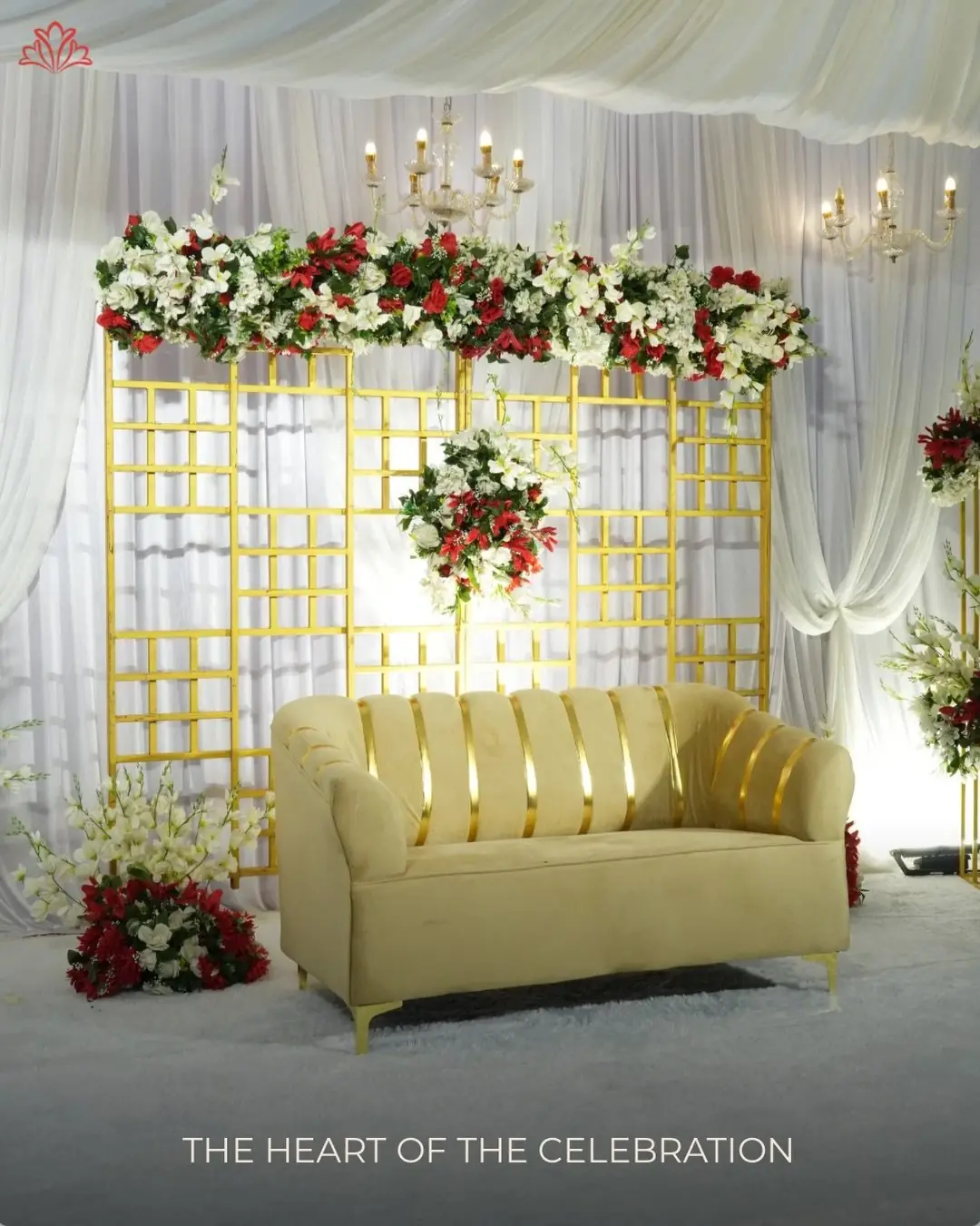 A floral wedding setting